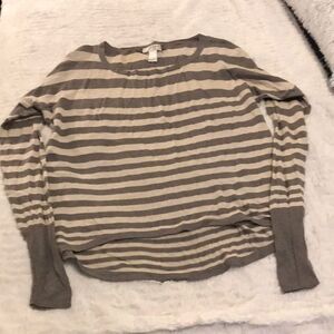 Tan and gray-ish green striped sweater